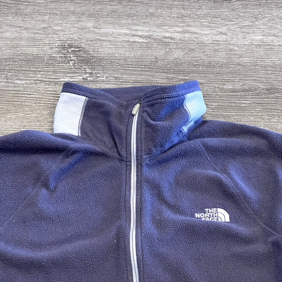 North Face Jacket Women Medium Purple Gray Fleece Full Zip Lightweight Mock Neck - Picture 2 of 14